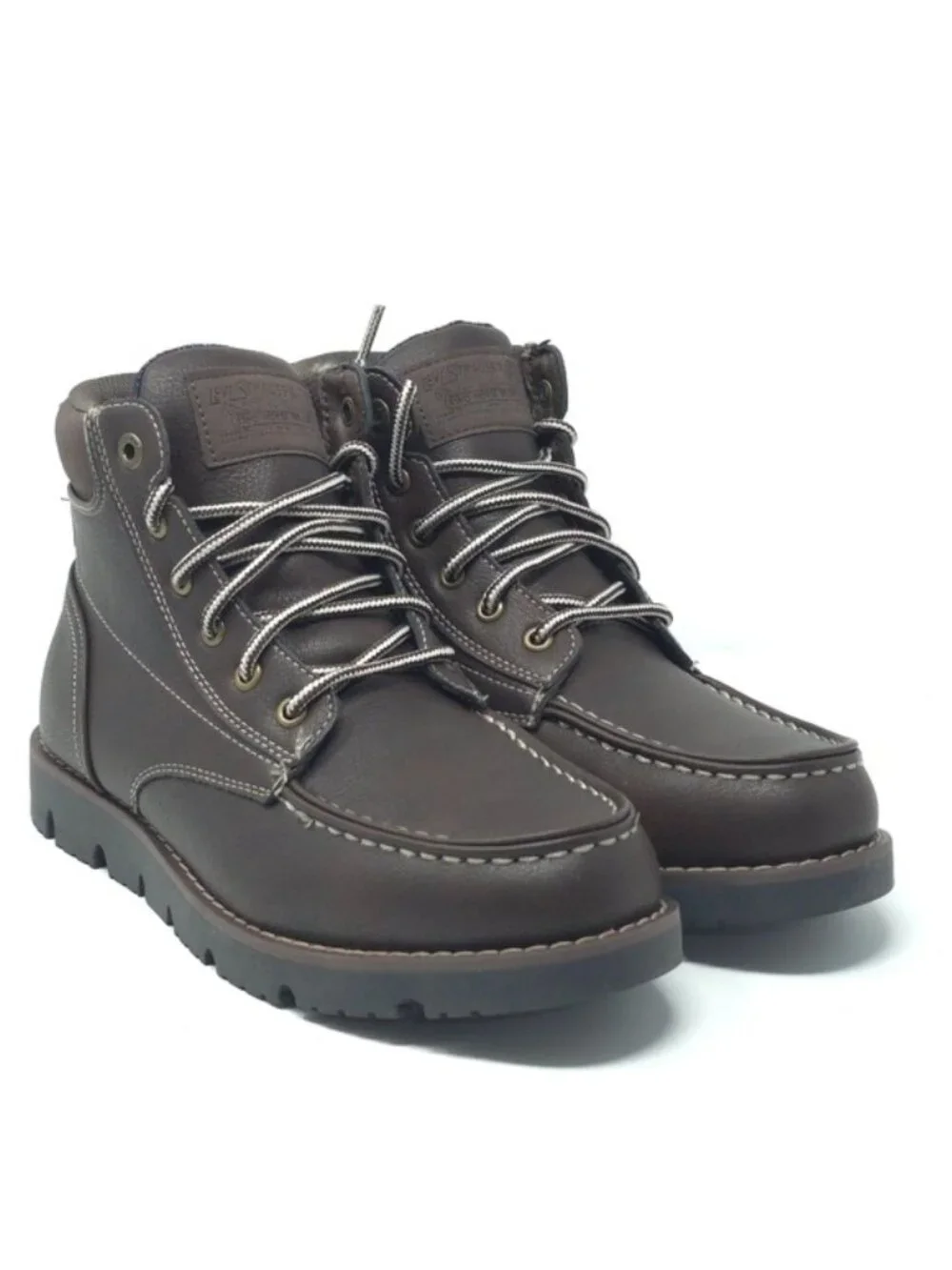 Levi’s Dean Brown Synthetic Leather Moc Toe Boots Size 8M